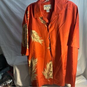 Bamboo Cay Resort Wear Mens 100% Silk Button Down Hawaiian Shirt XL
